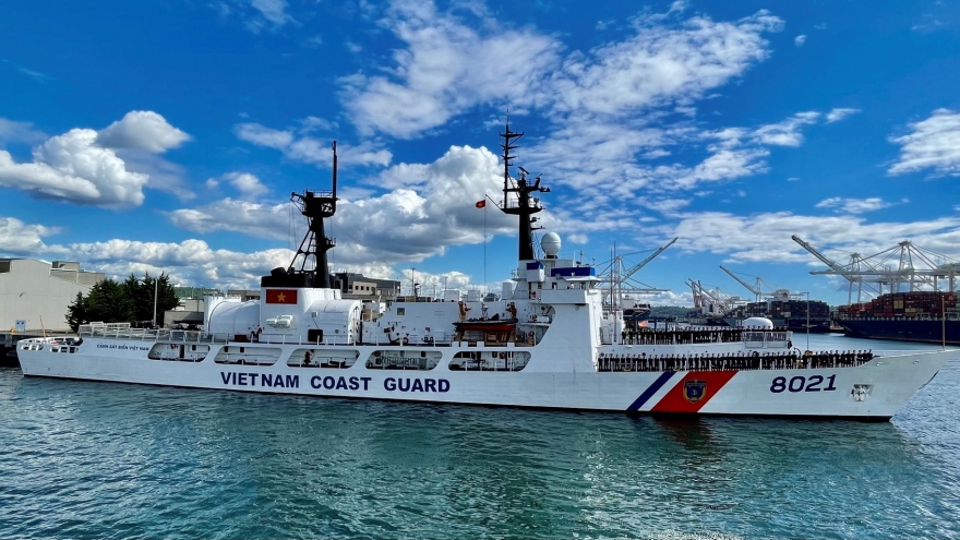 US-sponsored John Midgett coast guard ship en route to Vietnam
